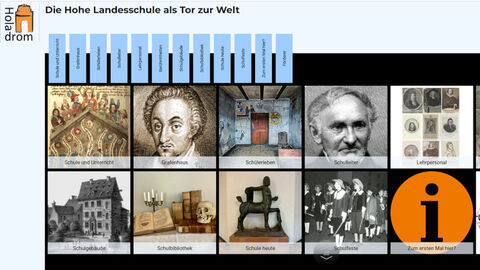 Startseite der Homepage HOLAdrom.de bestehend aus verschiedenen historischen Bildern aus der Geschichte der Schule