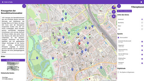 Screenshot der Webanwendung Grün in Fulda Screenshot der Webanwendung Grün in Fulda