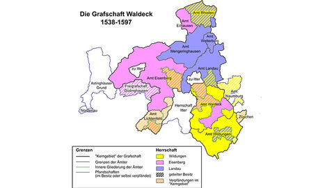 Karte 2: Die Grafschaft Waldeck 1538-1597 Karte Die Grafschaft Waldeck 1538-1597