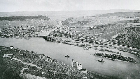 Blick vom Niederwald auf den Rhein und die Nahemündung, 1893