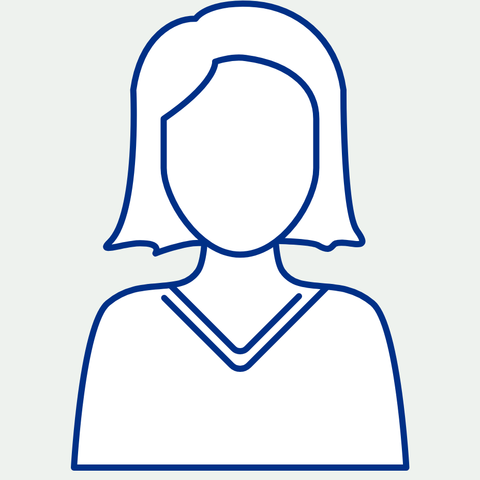 Symbolbild weiblicher Mitarbeiter Gezeichnetes Profilbild als Symbol für weibliche Mitarbeiter, die kein Foto eingereicht haben